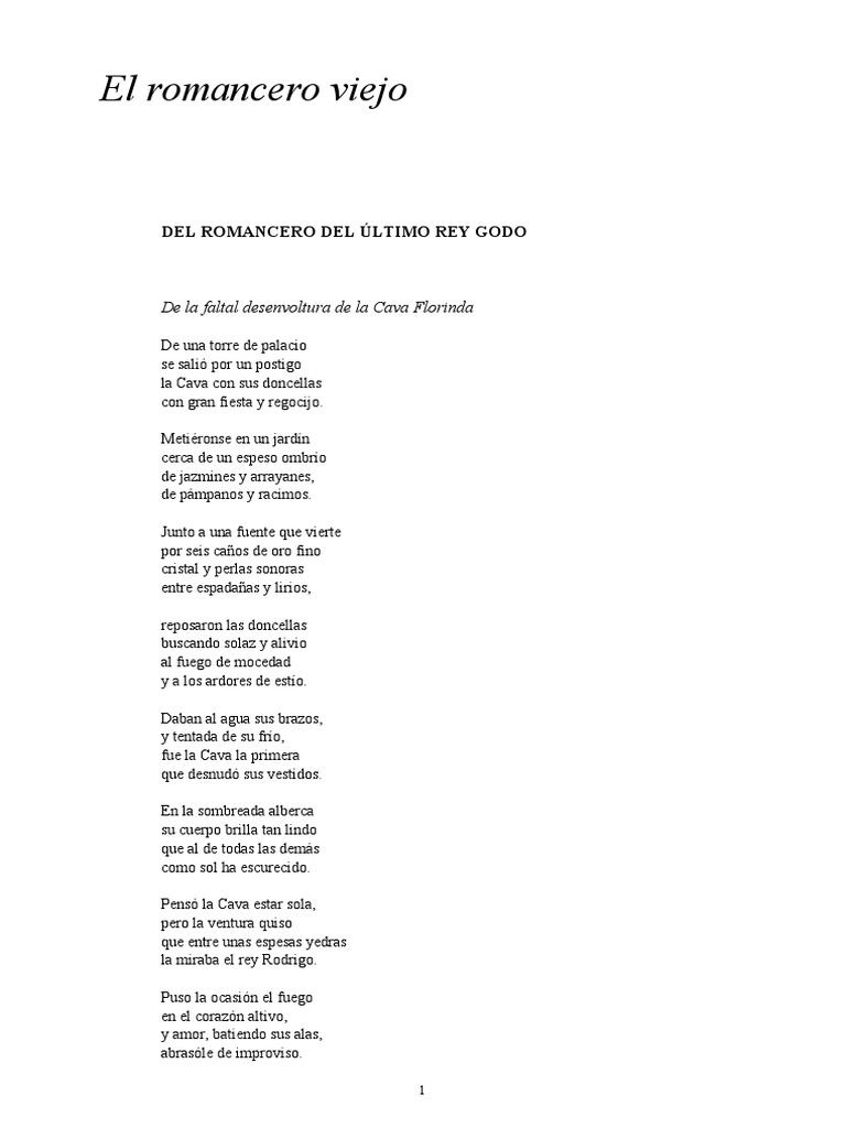 EL ROMANCERO VIEJO